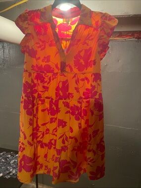 Umgee Orange and Magenta Floral Blouse